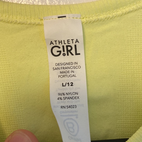 LIKE NEW ATHLETA GIRLS Yellow Tank Top Sz. L/12 - Picture 2 of 5